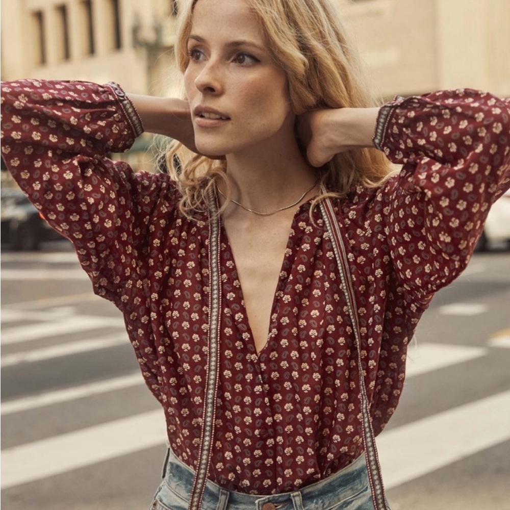 Doen Amina blouse - rouge countryside paisley